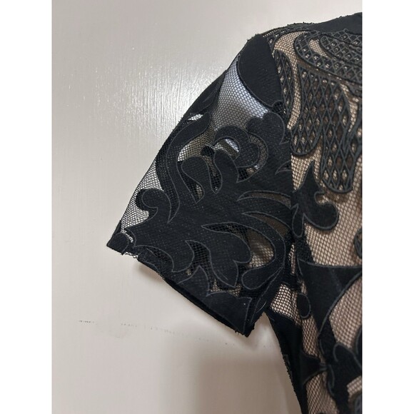 BGBG Maxazria Cailean Black Floral lace Cutout Long Dress Size 0 Preowned - Picture 10 of 16